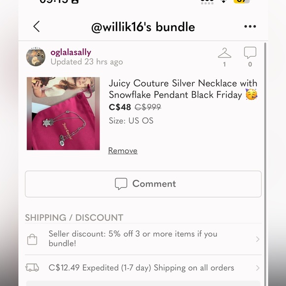 Juicy Couture Jewelry - Juicy Couture Silver Necklace Snowflake Pendant Xmas sale 🥳bundle for Willik🎁